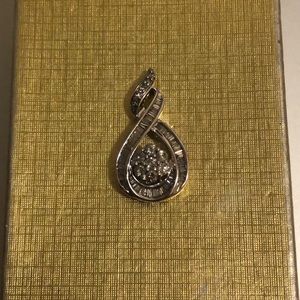 Diamond wrapped flower pendant